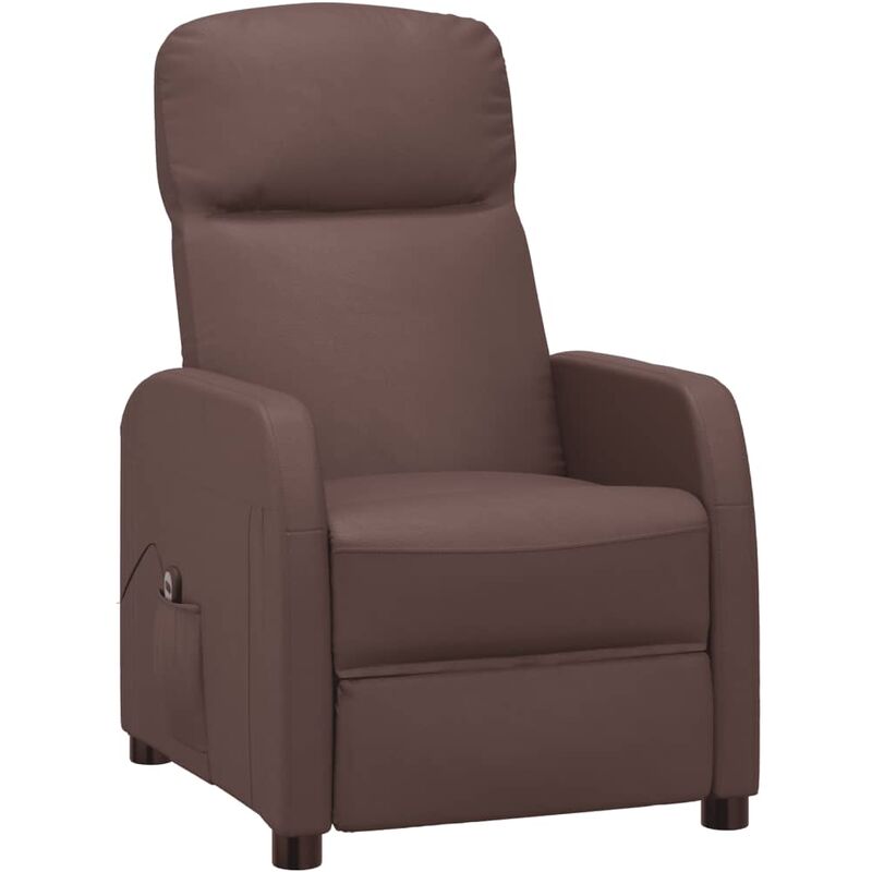 

Sillón eléctrico reclinable de cuero sintético marrón - Marrón - Vidaxl