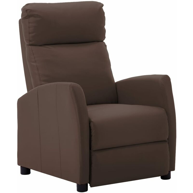 

Sillón eléctrico reclinable de piel sintética marrón - Marrón - Vidaxl