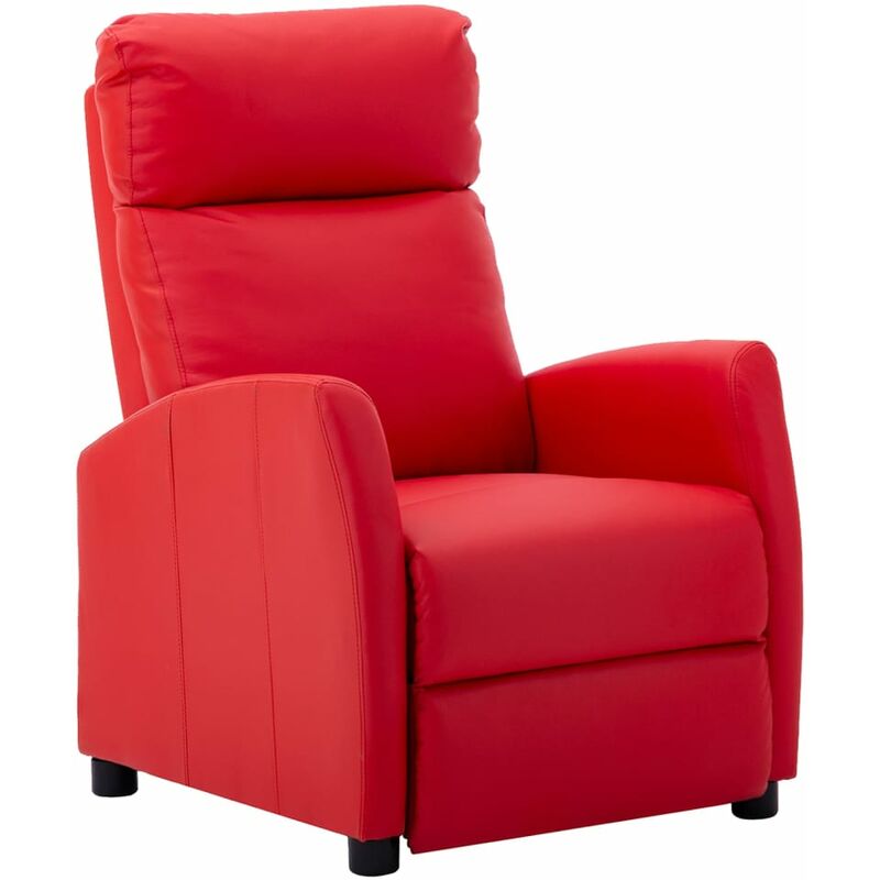 

Sillón eléctrico reclinable de piel sintética rojo - Rojo - Vidaxl