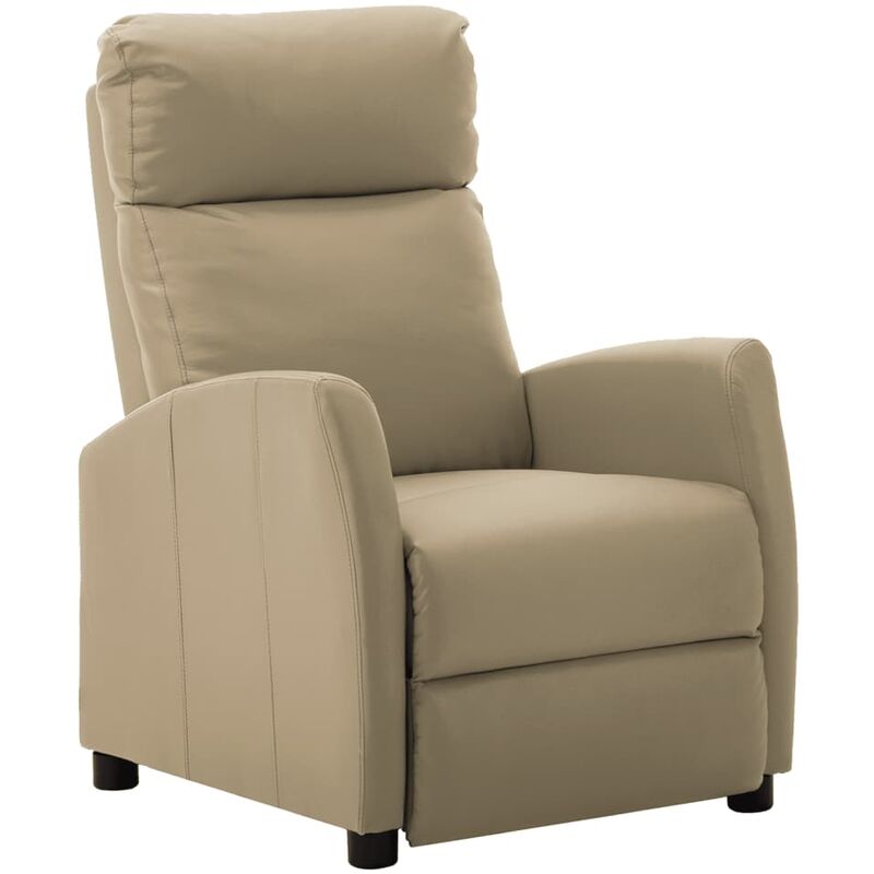 

Sillón eléctrico reclinable de piel sintética cappuccino - Marrón - Vidaxl