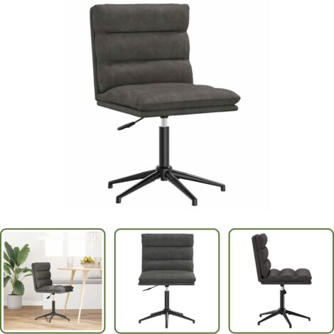 vidaXL Silla ergonómica -  Silla de comedor de cuero sintético negra