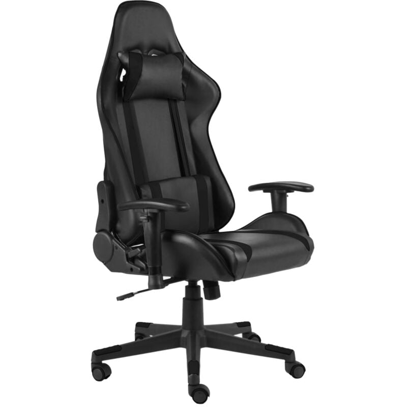 

vidaXL Silla gaming giratoria PVC negro - Negro