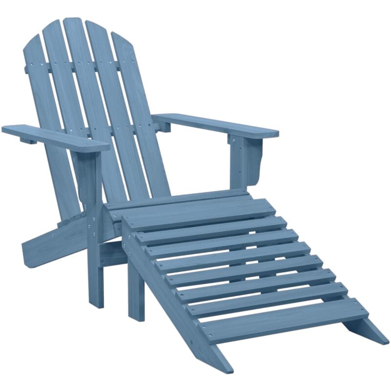 

Silla jardín Adirondack con otomana madera maciza de abeto azul - Azul - Vidaxl