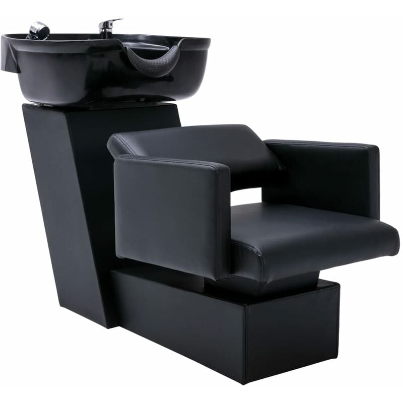 

Silla lavacabezas con lavabo cuero sintético negro 129x59x82 cm - Negro - Vidaxl