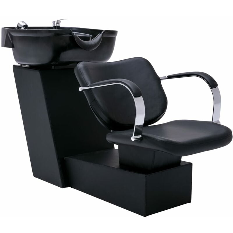 

Silla lavacabezas con lavabo cuero sintético negro 137x59x82 cm - Negro - Vidaxl