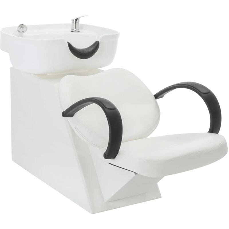 

Silla lavacabezas de peluquería de cuero sintético blanco - Blanco - Vidaxl