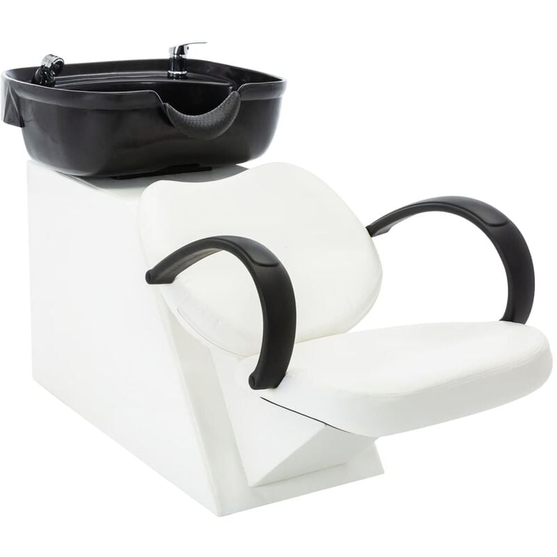 

Silla lavacabezas de peluquería de cuero sintético negro blanco - Multicolor - Vidaxl