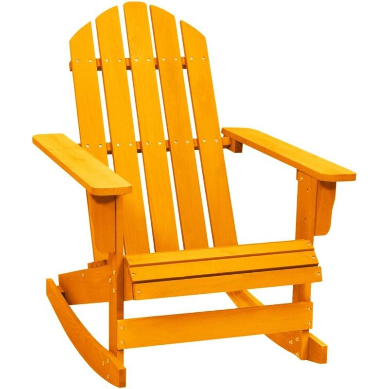 

vidaXL Silla mecedora de jardín Adirondack madera maciza abeto naranja - Naranja