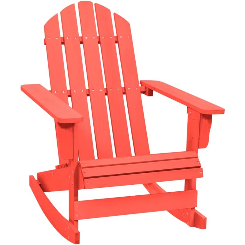 

Silla mecedora de jardín Adirondack madera maciza de abeto rojo - Rojo - Vidaxl