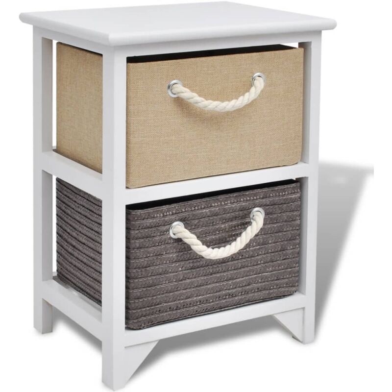 

vidaXL Mesita de Noche de Madera de Paulownia - Blanco
