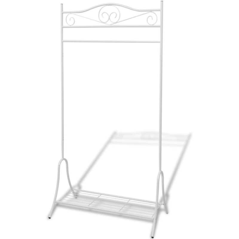 

vidaXL Perchero Burro de Ropa de Acero Blanco - Blanco