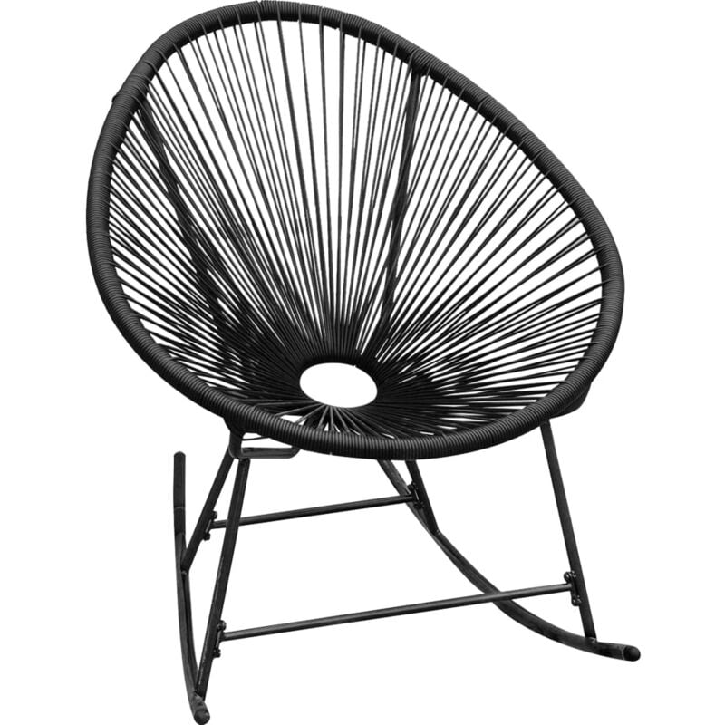 

vidaXL Silla Mecedora de Jardín Ratán Sintético Negro - Negro