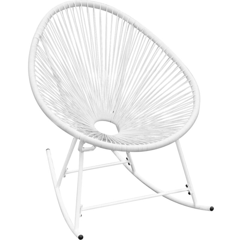 

vidaXL Silla Mecedora de Jardín Ratán Sintético Blanco - Blanco