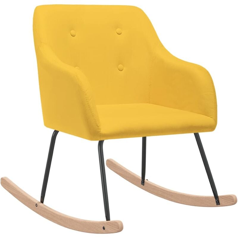 

Silla mecedora de tela amarilla - Amarillo - Vidaxl