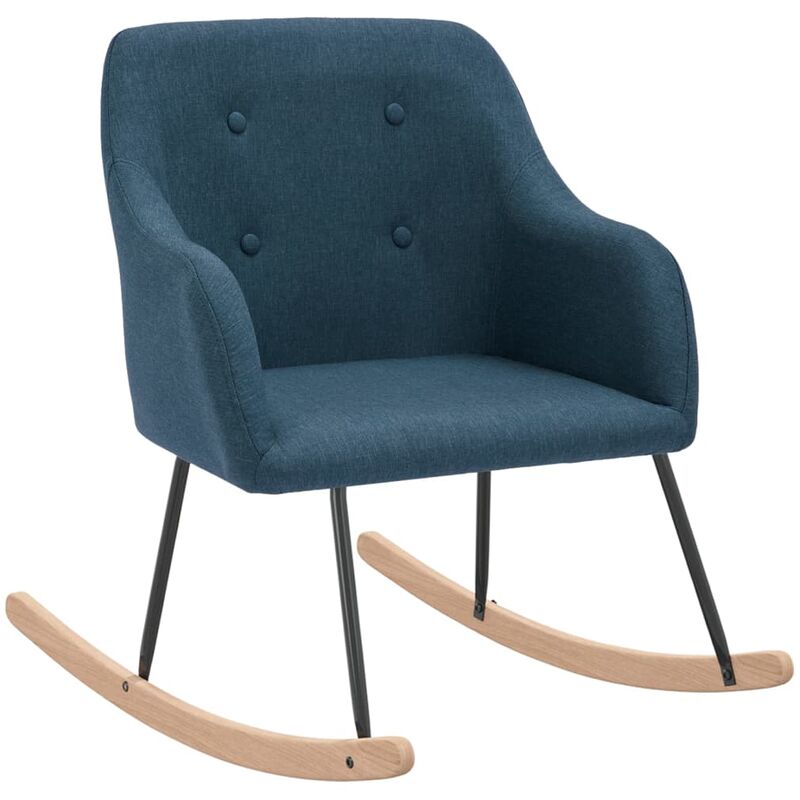 

Silla mecedora de tela azul - Azul - Vidaxl