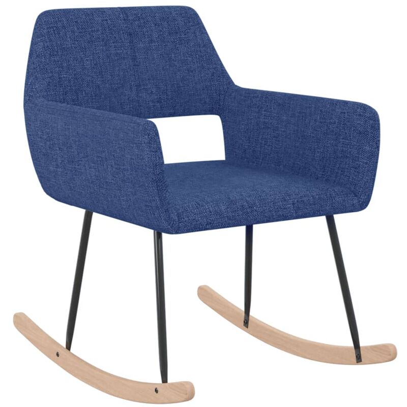 

vidaXL Silla mecedora de tela azul - Azul