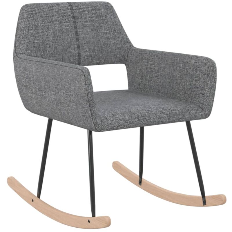 

Silla mecedora de tela gris claro - Gris - Vidaxl