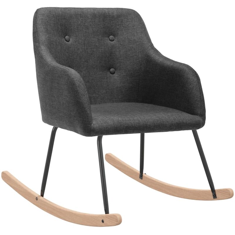 

vidaXL Silla mecedora de tela gris oscura - Gris