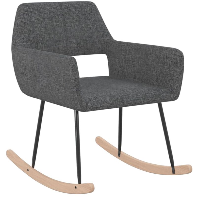 

vidaXL Silla mecedora de tela gris oscura - Gris