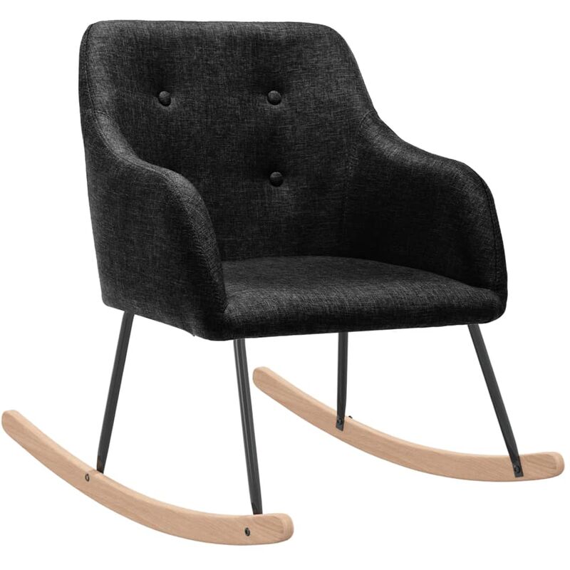 

Silla mecedora de tela negra - Negro - Vidaxl