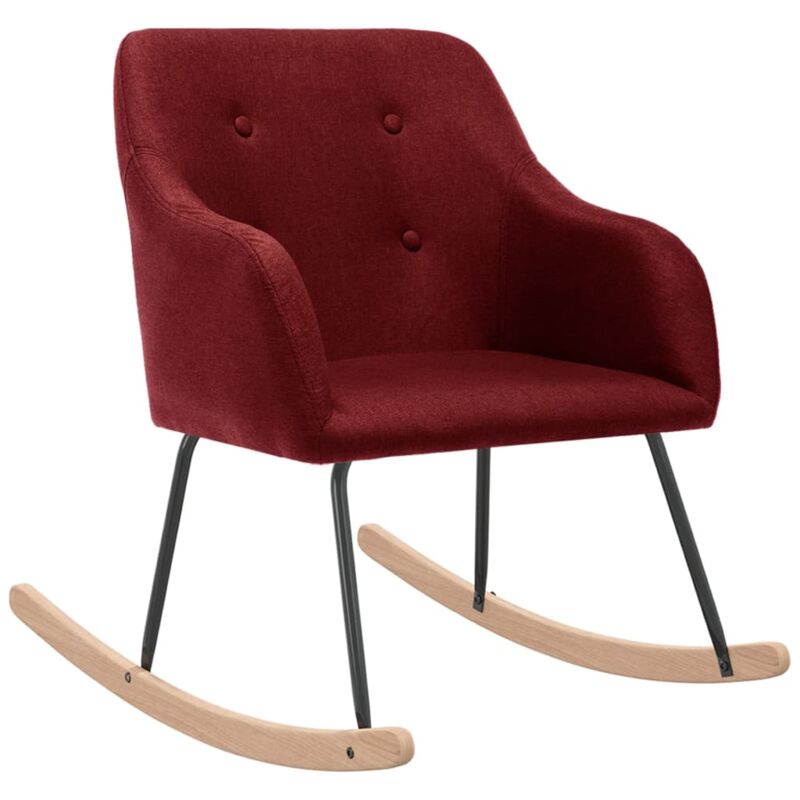 

Silla mecedora de tela rojo vino tinto - Rojo - Vidaxl