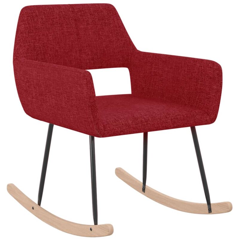 

Silla mecedora de tela rojo vino tinto - Rojo - Vidaxl