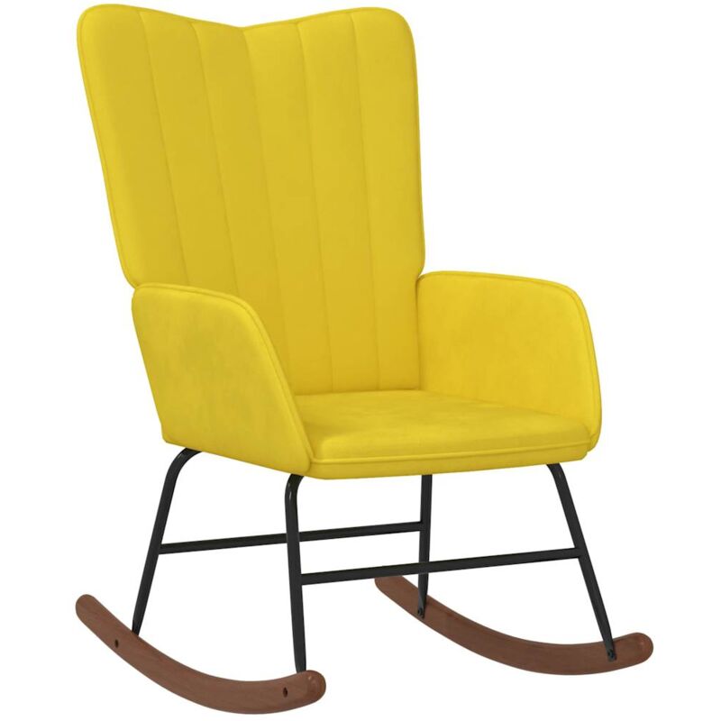 

Vidaxl - Silla mecedora de terciopelo amarillo mostaza - Amarillo