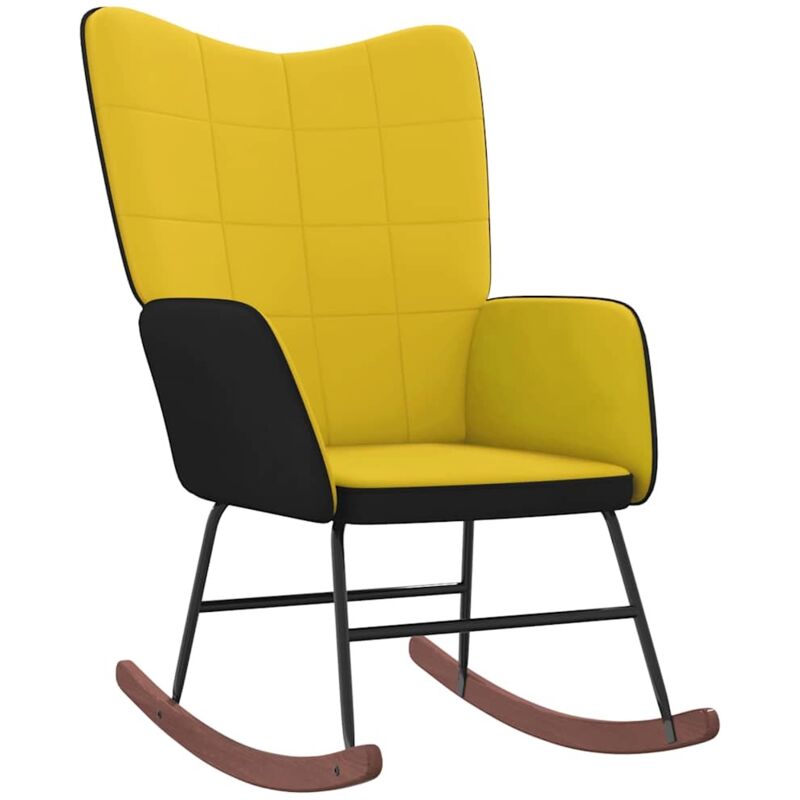 

vidaXL Silla mecedora de terciopelo y PVC amarillo mostaza - Amarillo