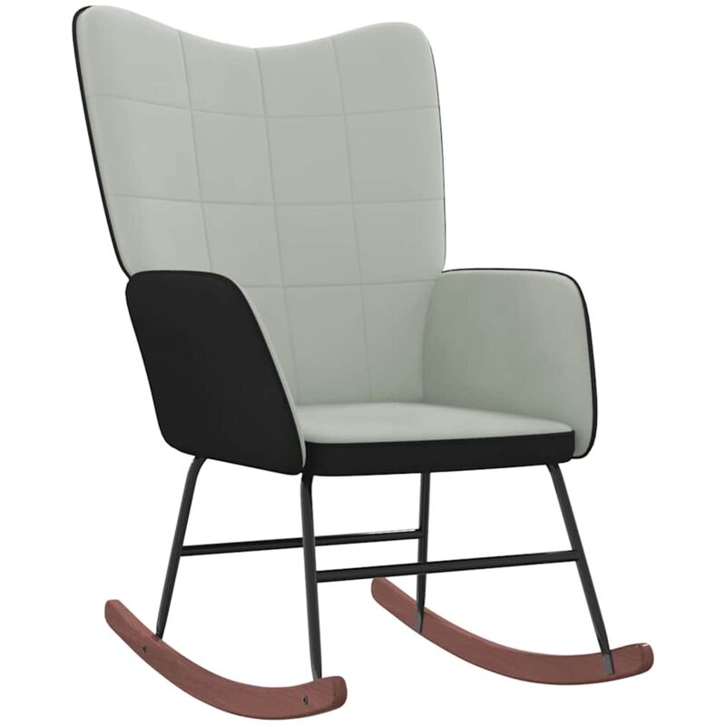 

Silla mecedora de terciopelo y PVC gris claro - Gris - Vidaxl