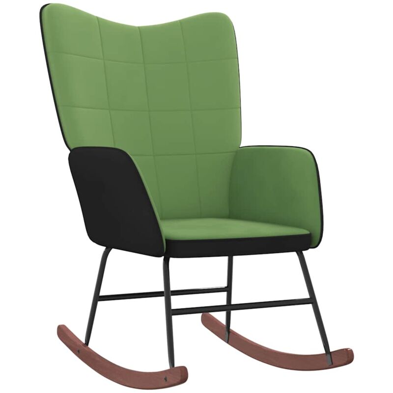 

vidaXL Silla mecedora de terciopelo y PVC verde claro - Verde