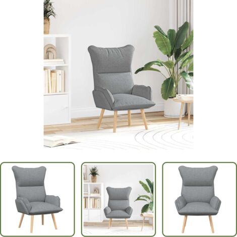 vidaXL Silla moderna -  sillón Gris Claro 69 x 74 x 93 cm Tela y contrachapado