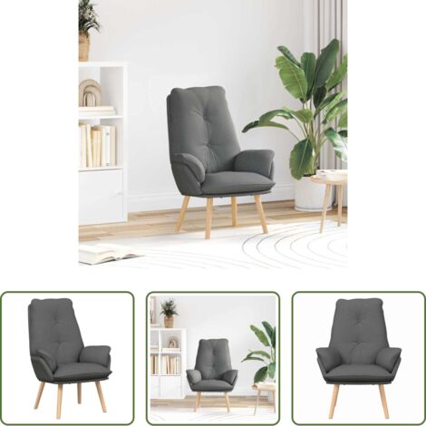 vidaXL Silla moderna -  sillón Gris oscuro 69 x 74 x 93 cm Tela y contrachapado