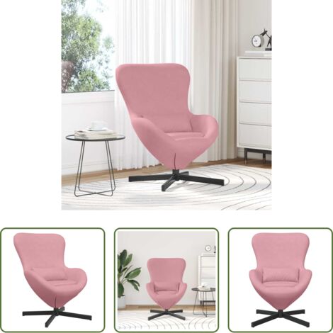 vidaXL Silla Moderna -  Sillón huevo Rosa 63 x 73 x 90 cm Terciopelo