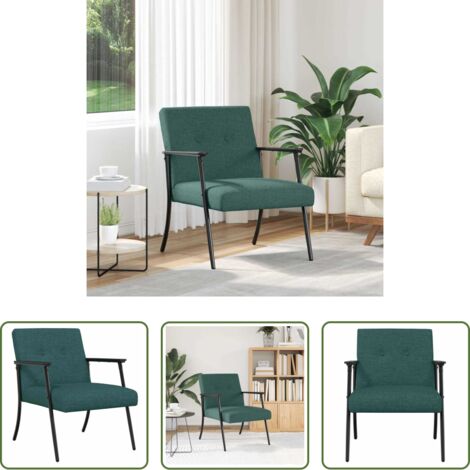 vidaXL Silla moderna -  sillón Verde oscuro 59 x 75 x 78 cm tela