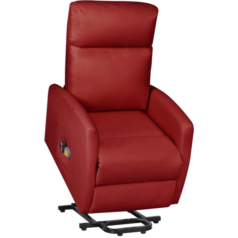 

Sillón reclinable de pie de cuero sintético rojo tinto - Rojo - Vidaxl