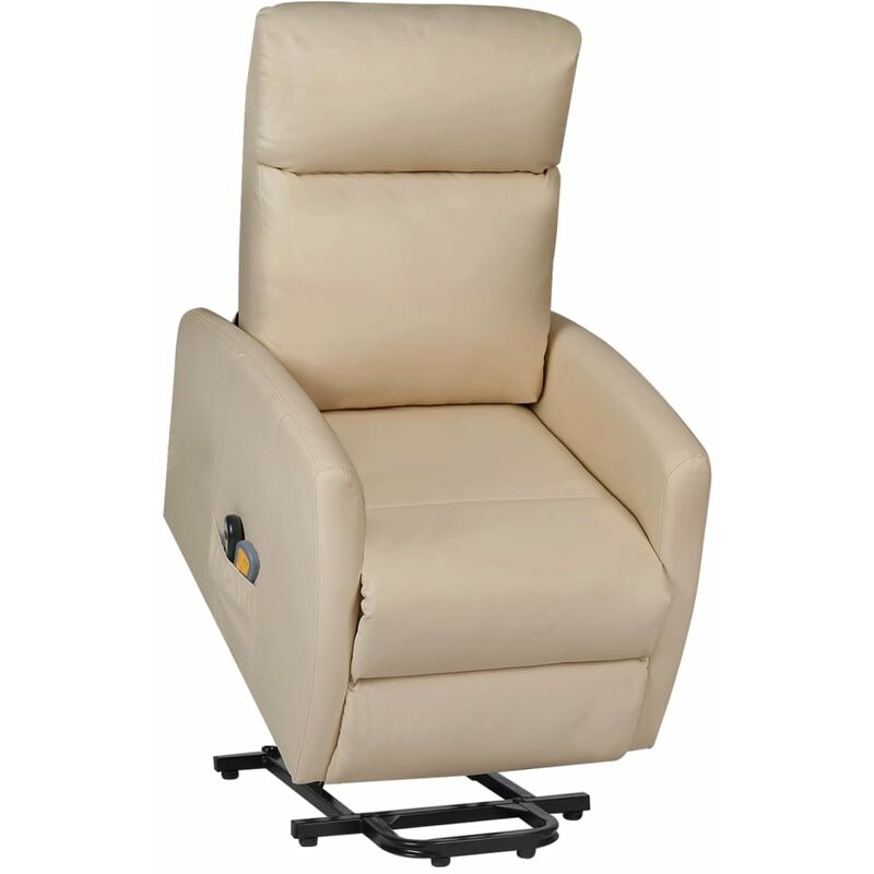 

vidaXL Sillón reclinable de pie de cuero sintético capuchino - Marrón