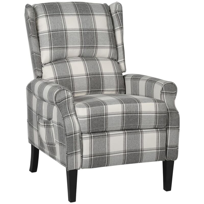 

Silla reclinable de tela blanco y gris - Blanco - Vidaxl