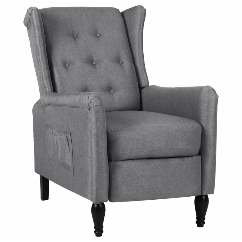 

Silla reclinable de tela gris claro - Gris - Vidaxl
