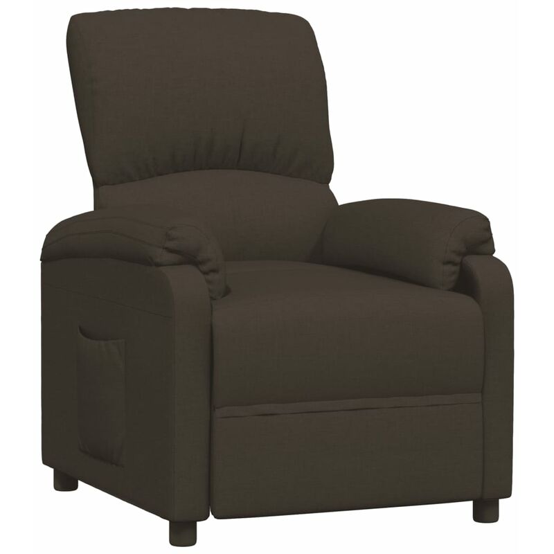

Silla reclinable de tela marrón oscuro - Marrón - Vidaxl
