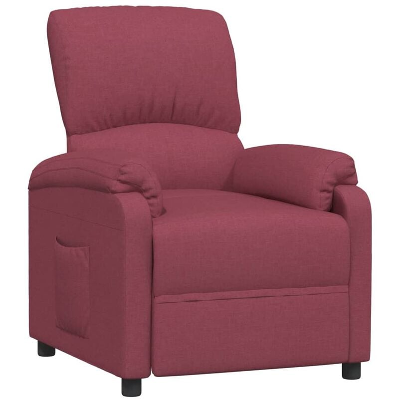 

Silla reclinable de tela rojo tinto - Rojo - Vidaxl