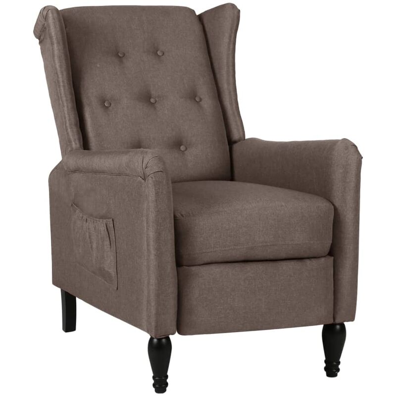 

vidaXL Silla reclinable de tela gris taupe - Gris Topo