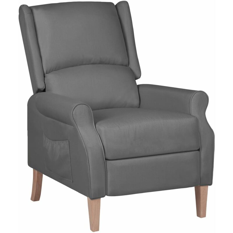 

Silla reclinable de tela gris claro - Gris - Vidaxl