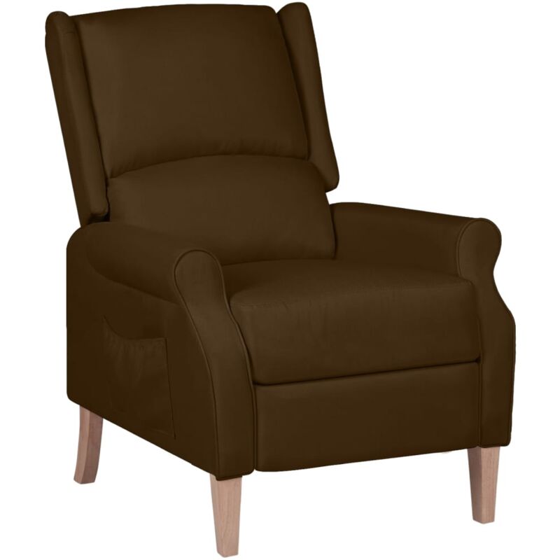 

Silla reclinable de tela marrón oscuro - Marrón - Vidaxl