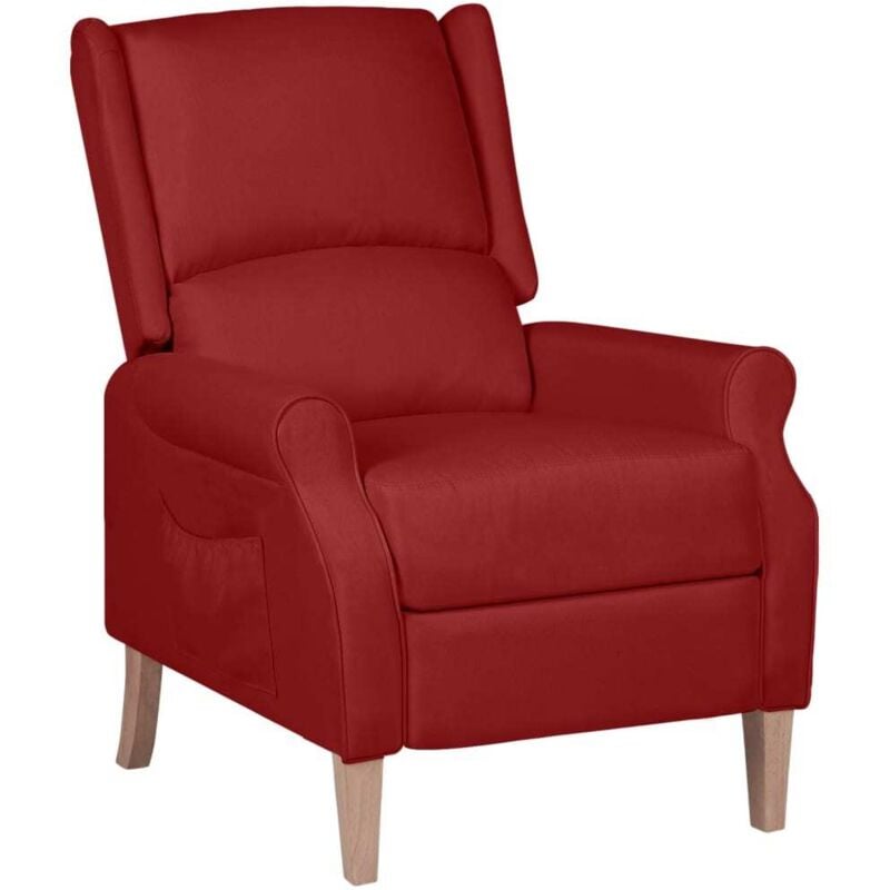 

vidaXL Silla reclinable de tela rojo tinto - Rojo