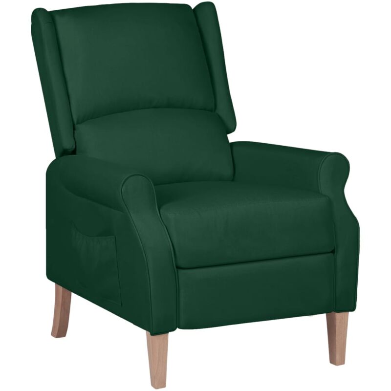 

Silla reclinable de tela verde oscuro - Verde - Vidaxl