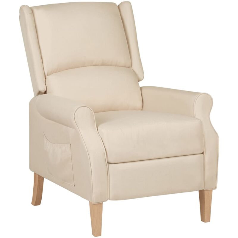 

Silla reclinable de tela crema - Crema - Vidaxl