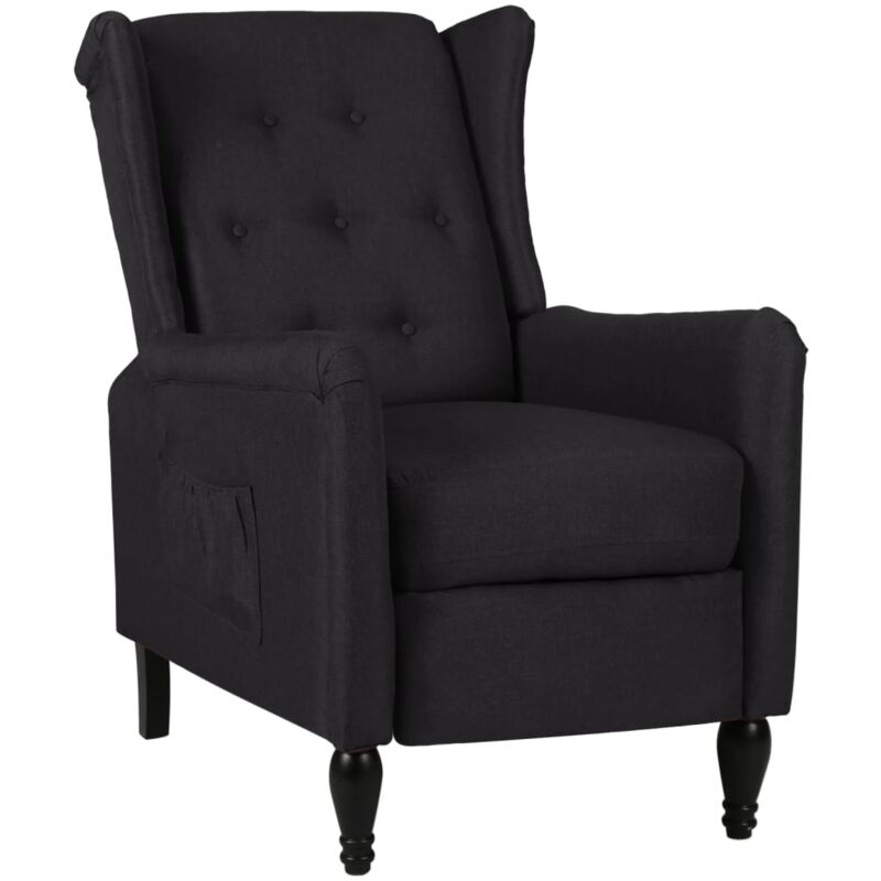 

Silla reclinable de tela negra - Negro - Vidaxl