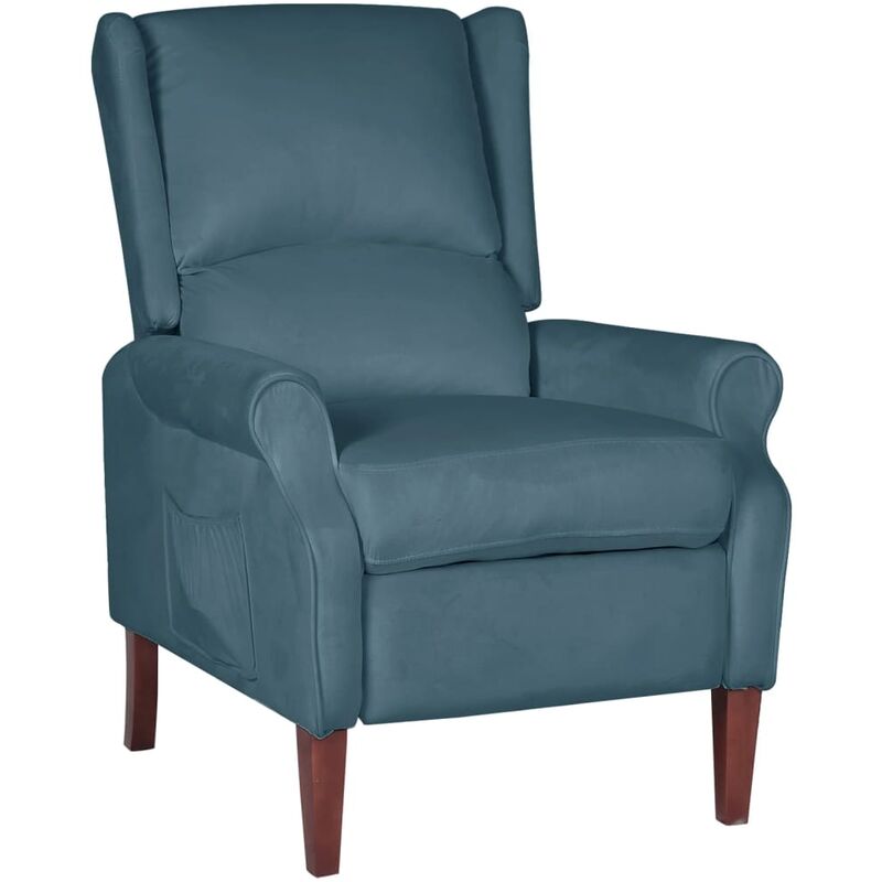 

Silla reclinable de terciopelo azul - Azul - Vidaxl