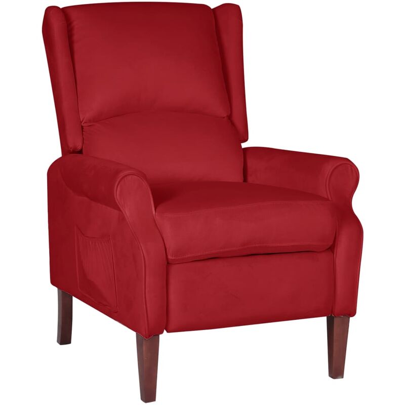 

Silla reclinable de terciopelo color vino tinto - Rojo - Vidaxl