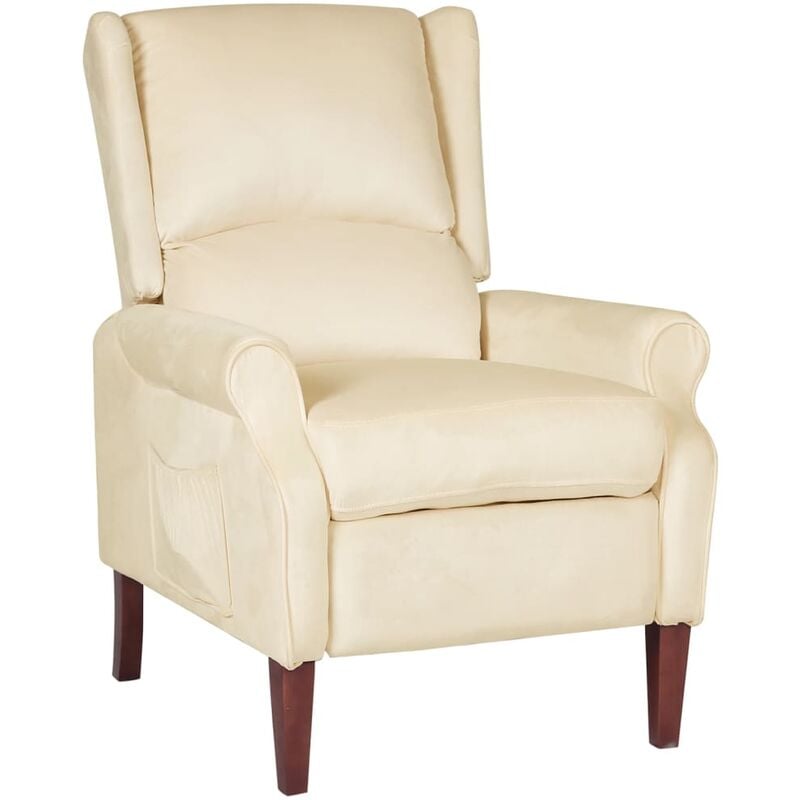

Silla reclinable de terciopelo crema - Crema - Vidaxl